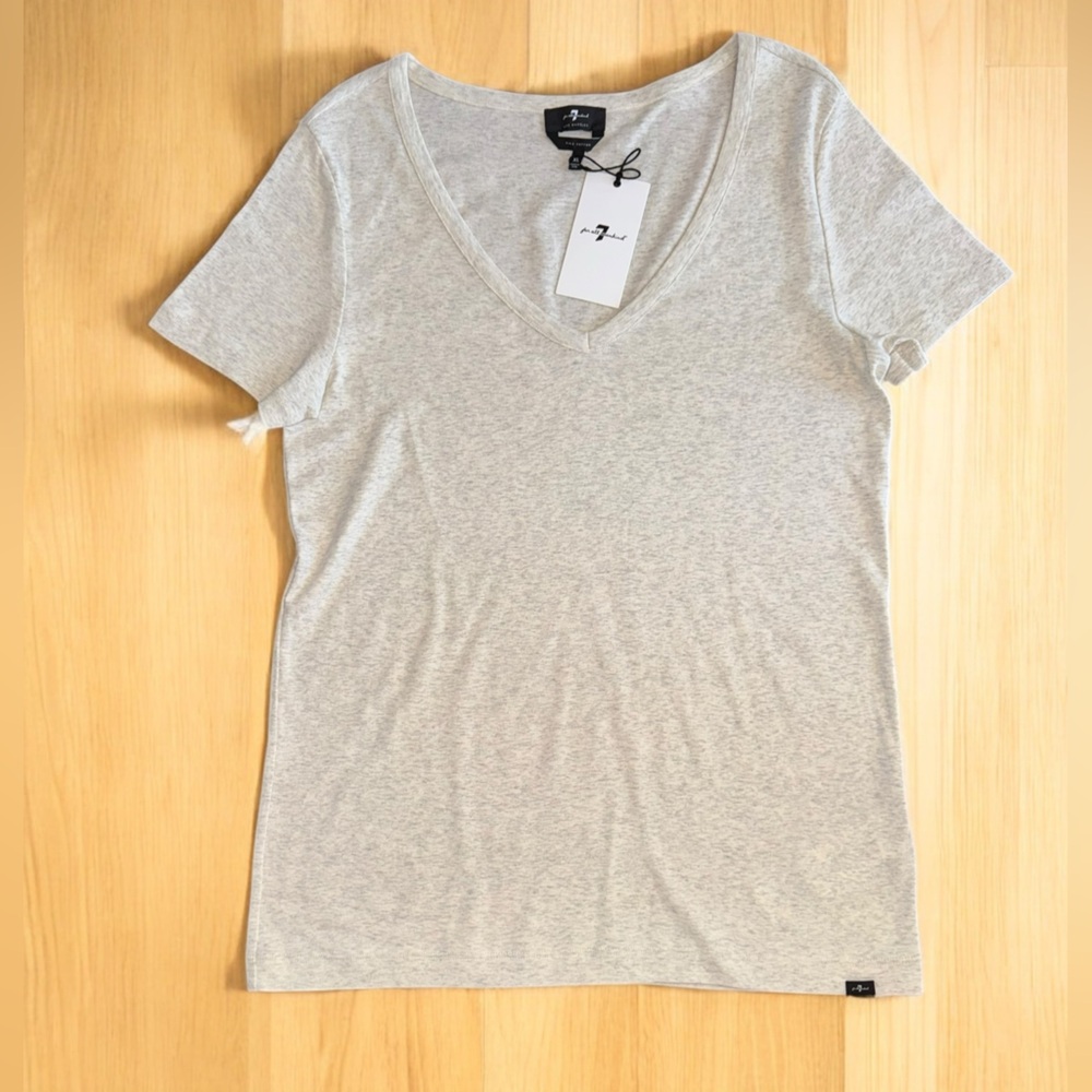 7 For All Mankind Women’s V-neck Pima Cotton   T-Shirt